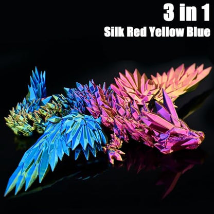 PLA Filament 1.75mm, Silk Rainbow Color PLA Filament, Tri Color 3D Printer Filament Red Yellow Blue, Fit to AMS, 1kg/Spool - color: Tri-color Red Yellow Blue