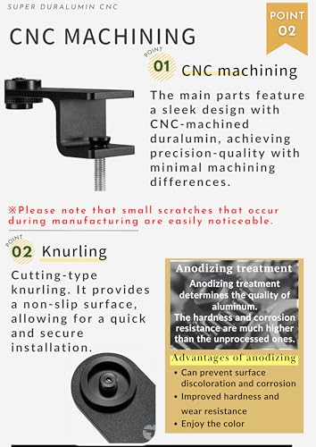CAMPINGMOON Table Clamp for EN417 or 1 lb Propane Stove and Lantern Setups (Black, 1 lb Propane) - color: Black