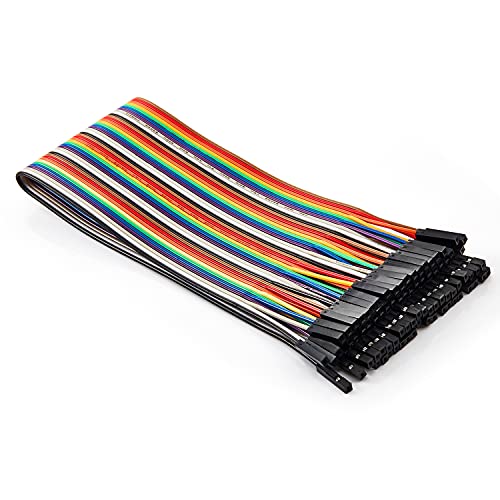 Chanzon 40pcs 30cm Female to Female Ribbon Jumper Wire Dupont Cable Line - color: (3) Female to Female (40pcs), size: 30CM