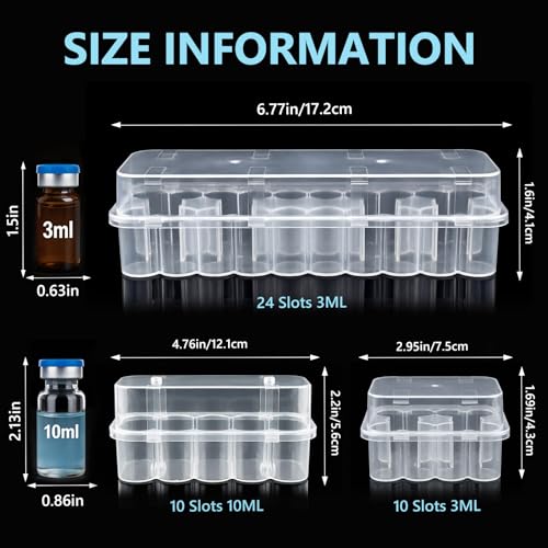 suzamed Peptide Case for Fridge, 10-Slot Vial Holder (2, 3ml) - size: 3ml