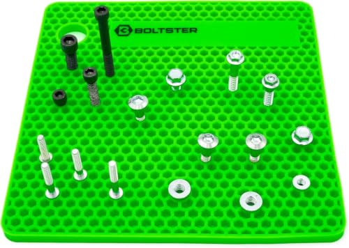 Boltster Original Silicone Fastener Organizer Tray, Bolt and Screw Holder for Mechanics, Automotive, Industrial and DIY Projects, Heat and Chemical Resistant, Green - color: Green