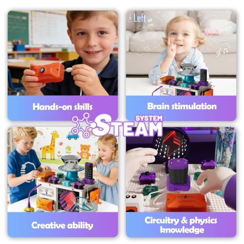 STEM Electronics Kit for Kids 3+, 45 Circuit Parts, 380 Experiments