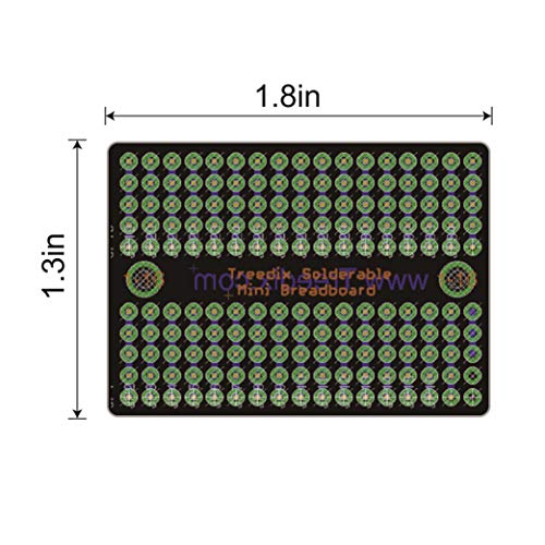 Treedix 9pcs Mini Solderable BreadBoard PCB Prototype Shield Board Double Sided Tinned Gold Plated Holes Compatible with Arduino Kit Raspberry Pi(Mode 4)