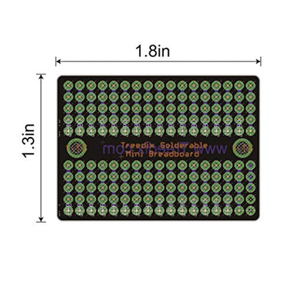 Treedix 9pcs Mini Solderable BreadBoard PCB Prototype Shield Board Double Sided Tinned Gold Plated Holes Compatible with Arduino Kit Raspberry Pi(Mode 4)