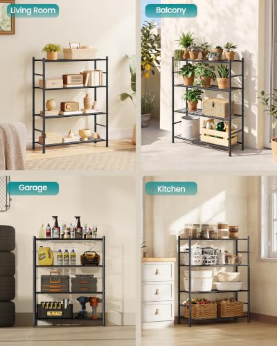 SONGMICS 4-Tier Storage Shelves, 11.8 x 31.5 x 43.7 inch - size: 31.5"W, style: 4-Tier