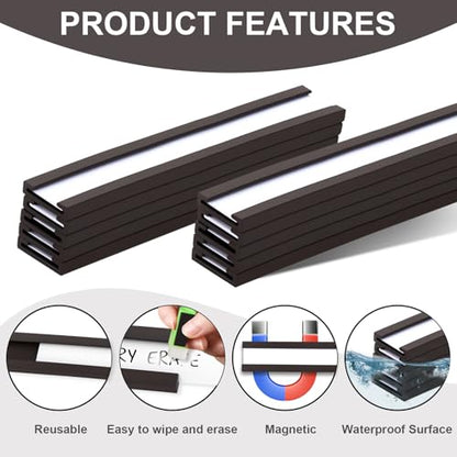50 Pack 'C' Channel Magnetic Label Holders (0.5" x 3") - size: 0.5" x 3"