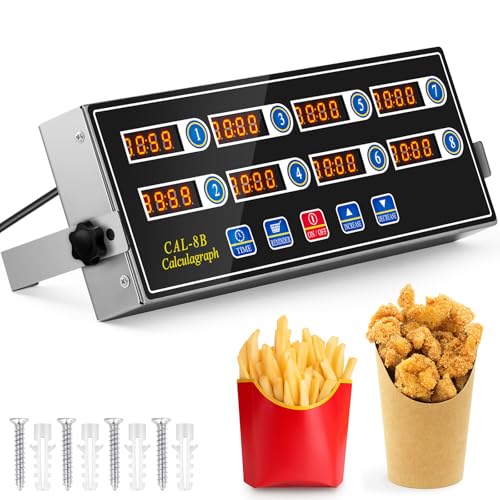 Relaxweex 1 Pack Commercial Digital Kitchen Timer for Cooking, 8 Channel - color: Black, size: 8 Channel