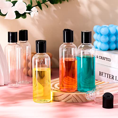 Roshtia 100 Pcs 2 oz Travel Bottles Clear Plastic Refillable(Black) - color: Black, size: 2 oz