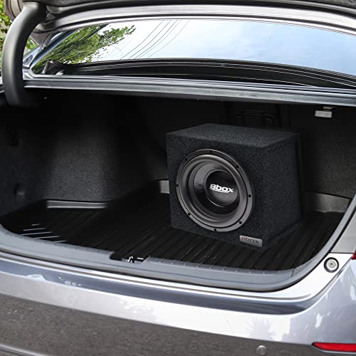 Atrend Bbox Single Sealed 12 Inch Subwoofer Enclosure - Car Subwoofer Boxes & Enclosures - Premium Subwoofer Box Improves Audio Quality, Sound & Bass - Red & Black Spring Terminals - Charcoal - size: 12 inch, style: SEALED