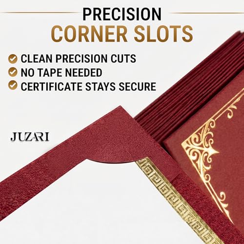50 Pack Double Sided Certificate Holders 8.5x11 Burgundy - Heavyweight 300gsm Cardstock Diploma Holder - Dual Certificate Folder Letter Size Graduation Award Certificate with Gold Foil Diploma Cover - color: Burgundy-Gold, size: 50 Pack