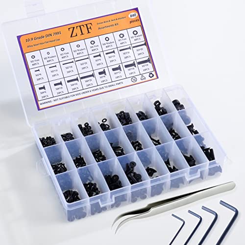 ZTF 840PCS Metric Screw Assortment Kit M2 M3 M4 M5 Metric Screws