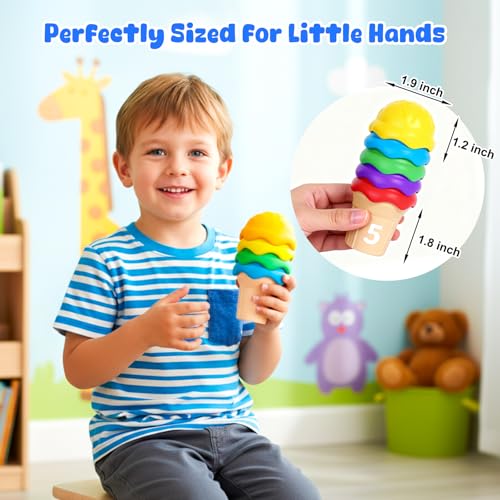 NEOROD Ice Cream Toys for Toddlers 1-5, Montessori Counting Manipulatives - style: ice cream