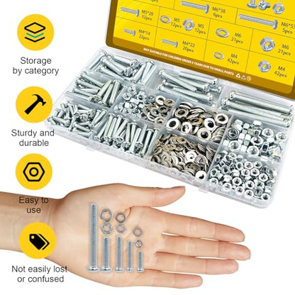 225pcs M4M5M6 Pan Head Machine Screws Assorted Kit,14/22/28/38/53 mm - size: S M4M5M6 225pcs
