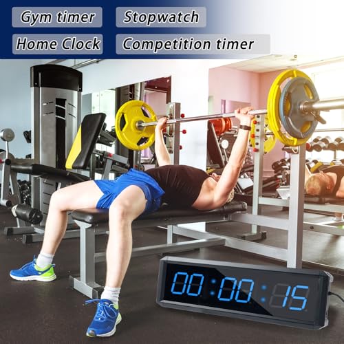 Independent Button Type 1.5-inch Fitness Room Rest Timer, Suitable for Gym Exercise/School/Home Exercise/Boxing Gym/Indoor Rock Climbing (1.5 inch 6-Digit Blue)