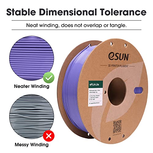 eSUN PLA Filament 1.75mm, High Toughness 3D Printer Filament Upgraded PLA Filament, Dimensional Accuracy +/- 0.03mm, 1KG Cardboard Spool (2.2 LBS) 3D Printing Filament for 3D Printers, Blue Purple - color: Blue Purple, size: PLA 1.75MM - 1KG