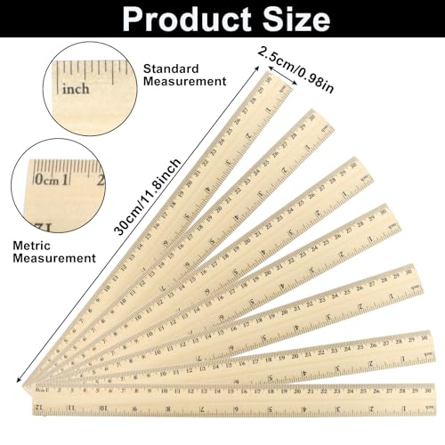 Wooden Rulers 12 Inch/30cm, 24 Pcs - color: 24Pcs