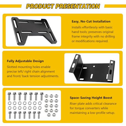 Torque Converter Adjustable Motor Mounting Adapter Plate for Predator 212cc - size: Adapter Plate + Adjustable Motor Plate