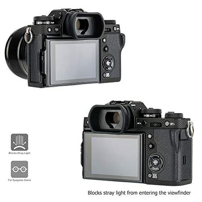 Kiwifotos Long Soft Viewfinder Eyecup Eyepiece for Fuji X-T5 X-T4 X-T3 X-H2 - size: For Fuji X-T5 X-T4 X-T3 GFX100S & More Camera