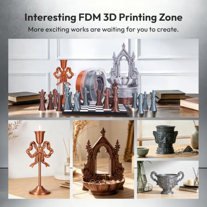 AMOLEN PLA 3D Printer Metal-Like Filament PLA Filament 1.75mm Filament Bundle,Green Bronze, Silver,Brass Bronze, Red Copper,3D Printing Filament Bundle, 200gX 4 Spools - color: Burnished Copper/Patina Green/Aged Bronze/Gunmetal Gray