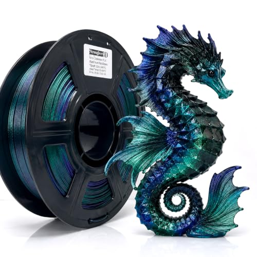 PLA 3D Printer Filament,Galaxy Glitter,Starry Sparkle,Diameter 1.75mm Net Weight 1kg(2.2lbs) (PLA_Mirror Chrome_BluePurple) - color: Pla_mirror Chrome_blackgreenblue