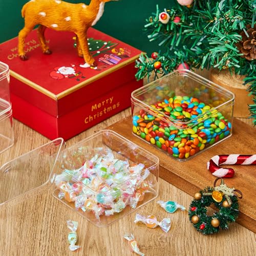 8 Pcs Clear Acrylic Box with Lid, 3.94 x 3.94 x 2.36 Inch, Classic Style - size: 3.94 x 3.94 x 2.36 Inch, style: Classic style