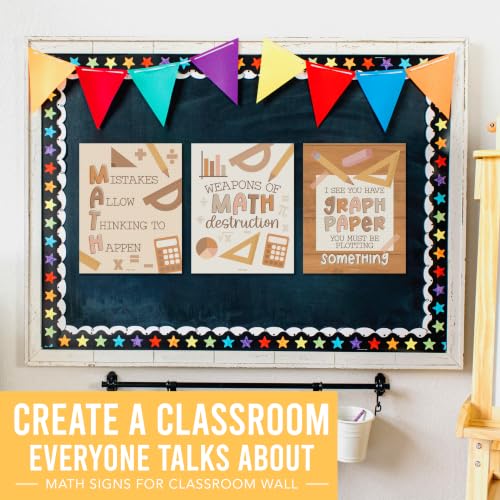 6 Math Posters - Motivational Math Posters for Elementary & Middle School - color: Boho Neutral