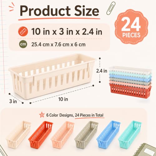 14 pcs Boho Pencil Basket Dispenser for Classroom Pencil Holder for Desk - color: Boho