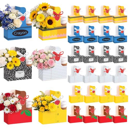 24 Set Back to School Teacher Gift 2 Cup Drink Carrier with Handle - color: Mixed