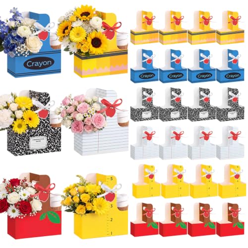 24 Set Back to School Teacher Gift 2 Cup Drink Carrier with Handle - color: Mixed