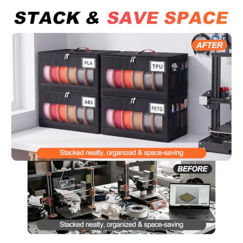3D Printer Filament Storage Box, 4 Pack, Filament Container for 3D Printing - size: 4 Pack