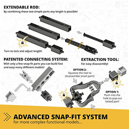 Engino STEM Toys, Mechanics: Wheels, Axles & Inclined Planes, Building Toys for Kids 9+, Fun Educational Set, Gifts for Boys & Girls, Kids Engineering Kit (14 Model Options) - style: Wheels, Axles & Inclined Planes