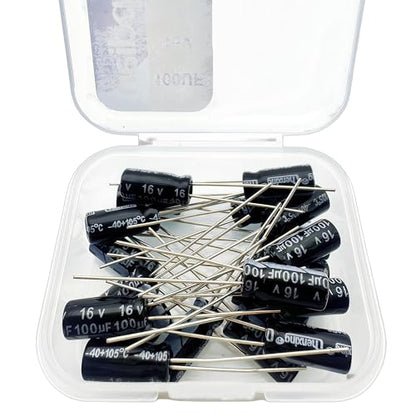 Electrolytic Capacitor YYipdian 100uF 16V 5x11mm High Temperature Resilience Aluminum Capacitors (Pack of 20) - size: 100uF 16V 5x11mm 20PCS
