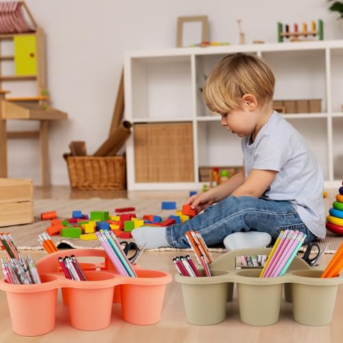 6 Pack Classroom Caddy Organizer with Handle 6 Compartments Table Caddy