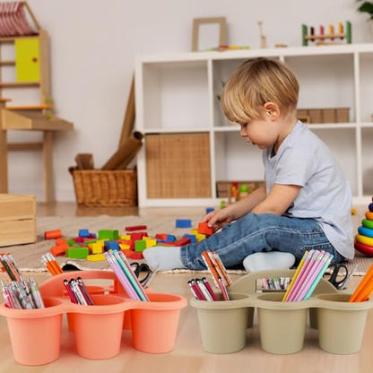 6 Pack Classroom Caddy Organizer with Handle 6 Compartments Table Caddy