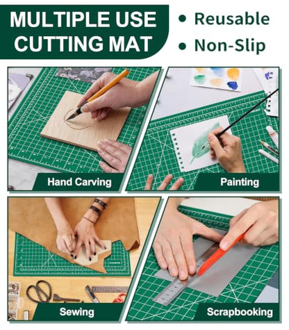 Self Healing Cutting Mat 3 Packs, 12×18 Inch Fabric Cutting Mats for Crafts, Double Sided Sewing Boards for Quilting Hobby Scrapbooking 5 Layers - style: 3 Pack