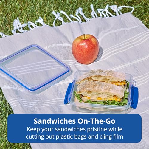 Rubbermaid Pack & Go 450 mL Sandwich Container, 3-Pack, Meal Prep Containers with Secure Seal Lids - size: 450mL (3-Pack)