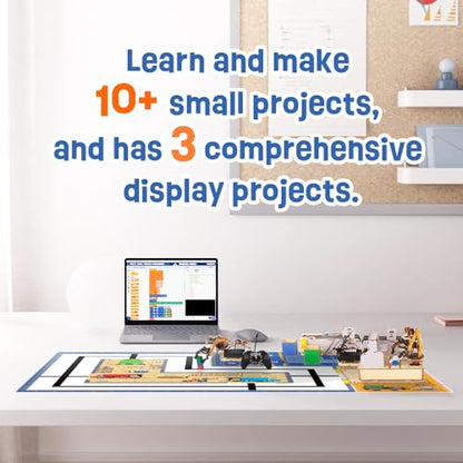 ACEBOTT 3-in-1 ESP32 IoT Control Smart Factory Starter Kit, Electronics Programming Kit Compatible with Arduino Scratch Online Tutorials, School DIY Education Solution Series STEAM Set for Teens 12+ - color: Gold