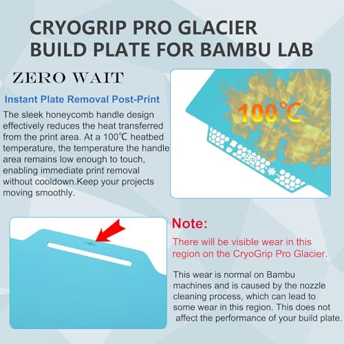 3D Printer Build Plate CryoGrip Pro Glacier Build Plate for Bambulab P2S/X1/X1C/X1E/P1P/P1S/A1/X2D 3D Printers, Panda Build Plate Double-Sided Fine Textured Spring Steel Sheet 257x257mm