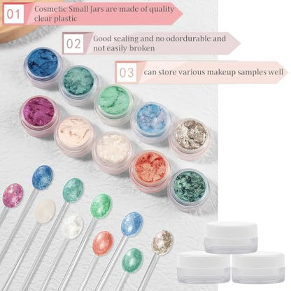 50 Pcs Makeup Sample Containers 3g/5g Sample Containers with Lids Tiny Sample Jars for Skincare Cream Lotion Jewelry Beads DIY Crafts Travel (FZG/3g/Bai) - color: white, size: 3g