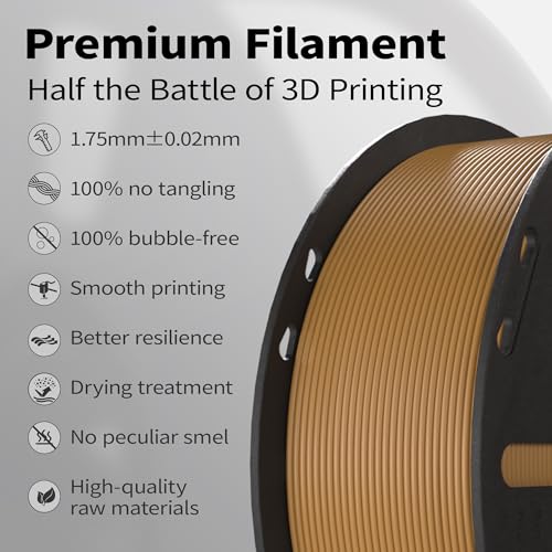 PLA+ Filament 1.75mm Brown 1kg,Dimensional Accuracy +/- 0.02mm - color: Brown