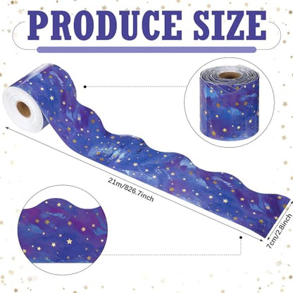 Outus 68 ft Galaxy Space Bulletin Board Border for Classroom - size: 2.99 Inches, style: Galaxy