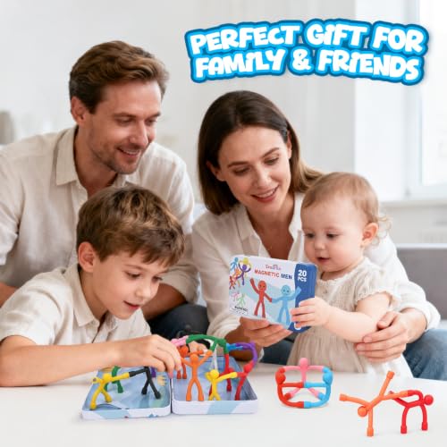 20Pcs Magnetic Travel Toys with Metal Box, Magnets Men for Kids Fidget Toys - size: 20Pcs Solids
