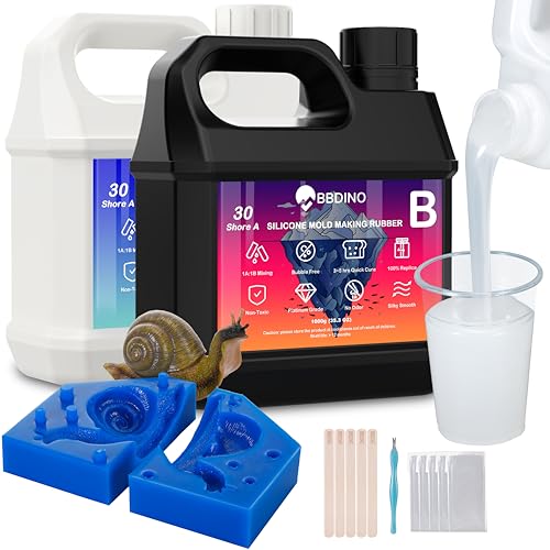 BBDINO Silicone Mold Making Kit 30A Platinum Clear 4.4 lbs - size: Clear 70.6 Oz
