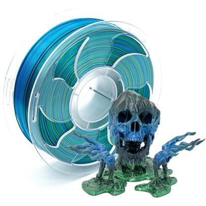Silk Rainbow Black Blue Green PLA 1.75mm 1kg Shiny 3D Printer Filament FDM - color: G_pla-jb-09 Silk Laser Blue