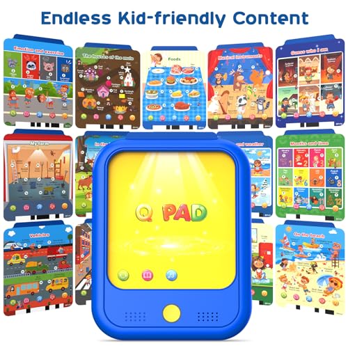 Qiaojoy Kids Learning Tablet Educational Learning Pad for Toddlers 2-5 - color: Blue