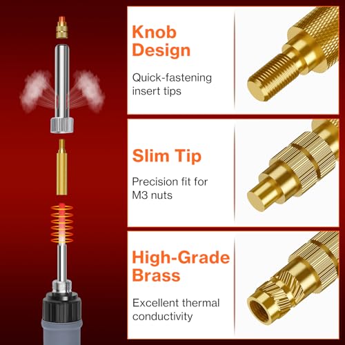 Preciva Threaded Inserts Screw Kit, M3 Heat Set Insert Tool for 3D Printing - size: M3