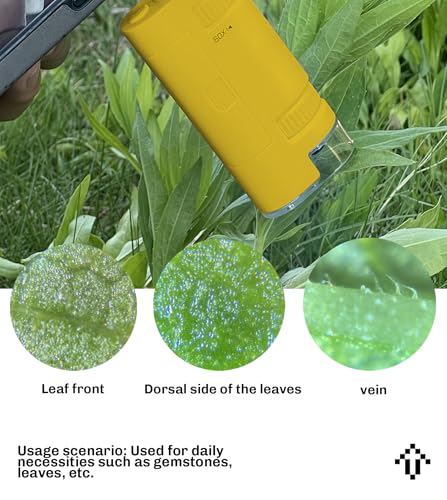EasyMicro LED Lighted Pocket Microscope 60-120X Magnification Yellow Color - color: Yellow