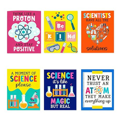CVDGUFY 6-Pack Science Posters Science Classroom Must Haves for Teachers and Students, Mariah the Scientist Inspired, Vibrant Educational Charts & Posters for Classroom Decor