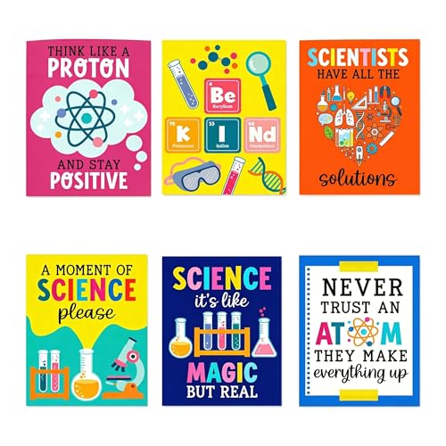 CVDGUFY 6-Pack Science Posters Science Classroom Must Haves for Teachers and Students, Mariah the Scientist Inspired, Vibrant Educational Charts & Posters for Classroom Decor