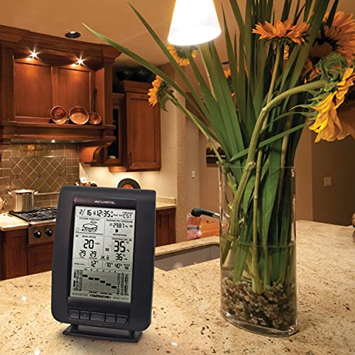 AcuRite 00634A3 Wireless Weather Station with Wind Sensor, Black - color: Black